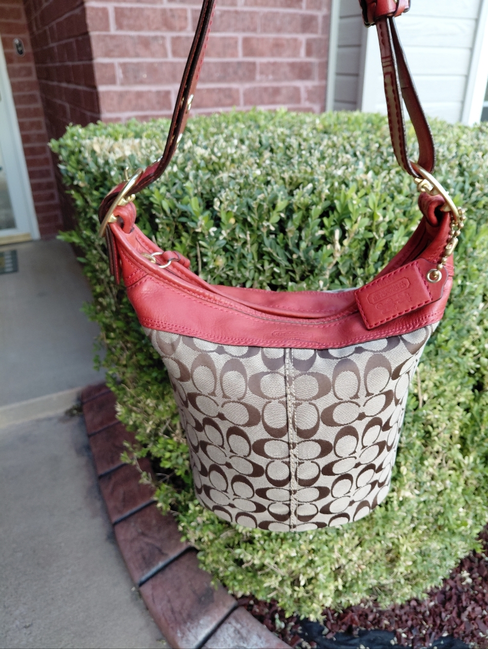 Coach Bleecker Signature Duffle Bag 11437 & Bleeker Wallet Tattersall Lining - Picture 8 of 13